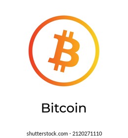 Icono de bitcoin. Símbolo BTC. Icono del vector de moneda criptográfica. Ilustración de vector plano - Vector