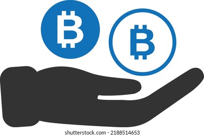 Icono de bitcoin, vector de icono de negocio
