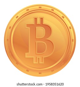 Bitcoin icon. Cartoon of Bitcoin vector icon for web design isolated on white background