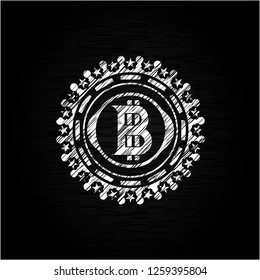 bitcoin icon with chalkboard texture