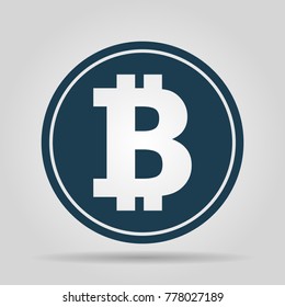 Bitcoin icon, coin logo. Crypto currency symbol silhouette. E-commerce concept vector.