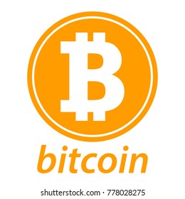 Bitcoin icon, coin logo. Crypto currency symbol silhouette. E-commerce concept vector.