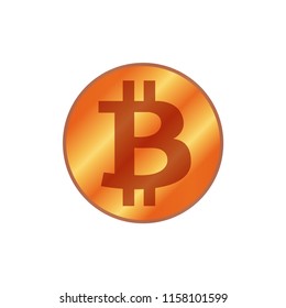 bitcoin icon copper red color, cryptocurrency bitcoin coin copper red symbol, logo bitcoin coin copper red color, bitcoin copper red coin isolated on white background (vector)