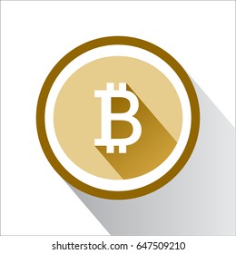 BitCoin icon, Criptography Currency symbol on electronic chip. isolated on white background