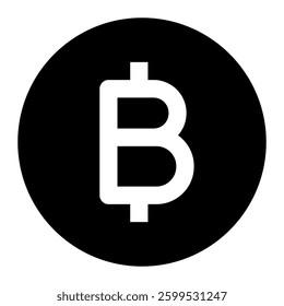 Bitcoin Icon. Bitcoin, Crypto, Blockchain, Currency, Token, Coin, Investment, Exchange. Vector Icon Illustration