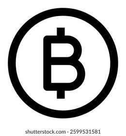 Bitcoin Icon. Bitcoin, Crypto, Blockchain, Currency, Token, Coin, Investment, Exchange. Vector Icon Illustration
