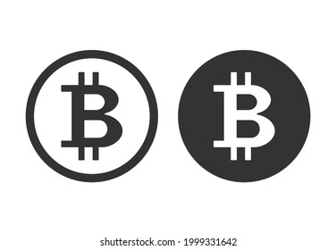 Icono de bitcoin. Moneda criptográfica, electrónica virtual, dinero de internet. logotipo de la moneda. Ilustración vectorial Eps 10