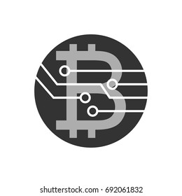 Bitcoin icon for crypto currency, virtual currency
