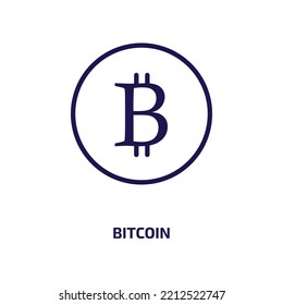 icono de bitcoin de la colección cryptocurrency. Bitcoin lineal delgado, pago, icono de esquema financiero aislado en fondo blanco. Signo de bitcoin vectorial de línea, símbolo para web y móvil