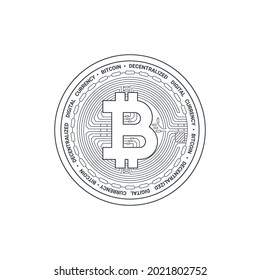 Bitcoin icon. Cryptocurrency logo. Digital cryptographic currency bitcoin. Bitcoin sign concept. Vector illustration