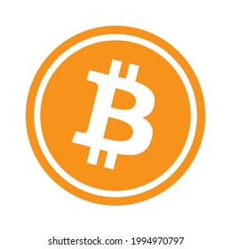 Bitcoin icon cryptocurrency sign payment symbol. Vector high quality official orange logo isolated on white background