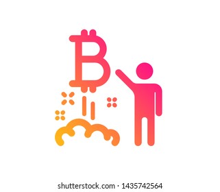 Bitcoin icon. Cryptocurrency startup sign. Crypto project symbol. Classic flat style. Gradient bitcoin project icon. Vector