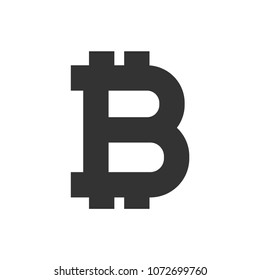 Bitcoin icon. Cryptocurrency  vector.Virtual currency sign isolated on white background.Simple e-commerce illustration for web and mobile platforms.