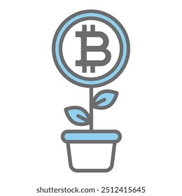 Icono de Bitcoin para criptomoneda, moneda virtual, Plantilla de diseño de dinero digital