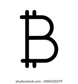 Bitcoin icon design in filled and outlined style