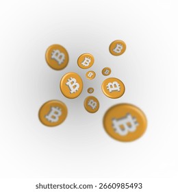 Ilustración de concepto de criptomoneda de estilo 3D isométrico de Vector de diseño de icono de Bitcoin EPS 10