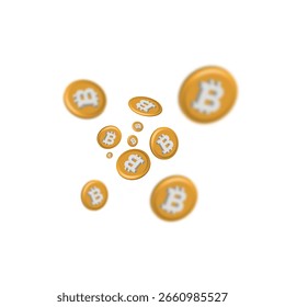 bitcoin icon design vector isometric 3d style cryptocurrency concept illustration eps 10