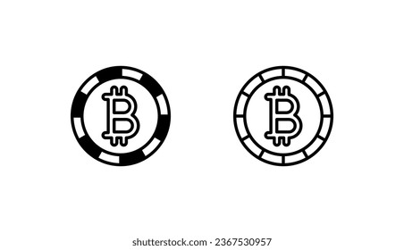 Bitcoin icon design with white background stock illustration