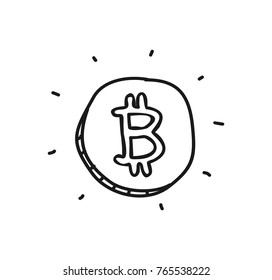 bitcoin icon doodle