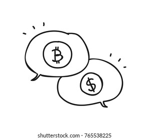 bitcoin icon doodle