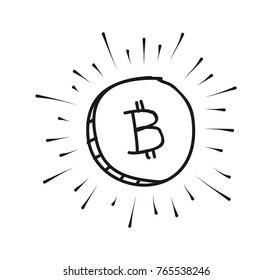 bitcoin icon doodle