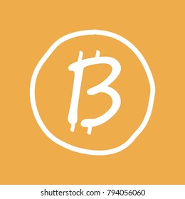Bitcoin icon in doodle style