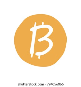 Bitcoin icon in doodle style