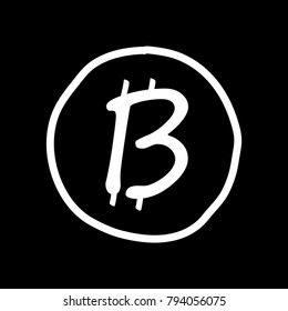 Bitcoin icon in doodle style
