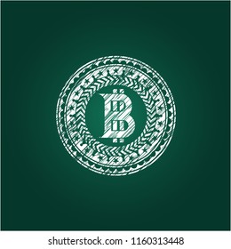 bitcoin icon drawn on a chalkboard