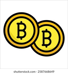 Bitcoin Icon Element For Design