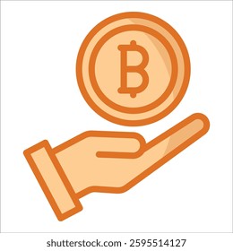 Bitcoin Icon Element For Design