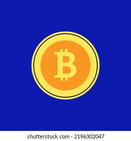 Bitcoin icon element in modern flat line style. Hand drawn vector illustration of cryptocurrency, payment, financial, coin, virtual bank cartoon design. Simple badge, emblem, logo, decoration.