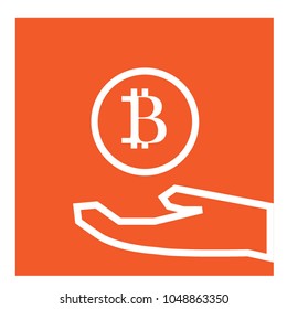 Bitcoin icon flat design vector illustration