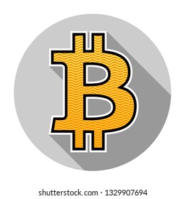 Bitcoin icon flat design vector illustration