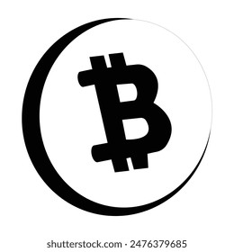 Bitcoin icono. Iconos de bitcoin de Vector de diseño plano, signos de icono de criptomoneda moderna en estilo plano. Ilustración de bitcoin gris dorado.