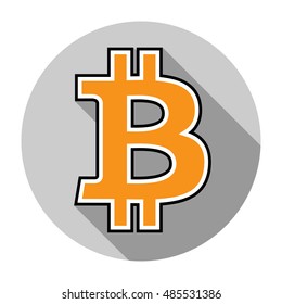 Bitcoin icon flat design vector illustration