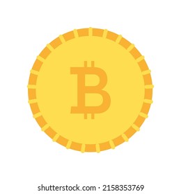 icono de bitcoin ilustración plana oro