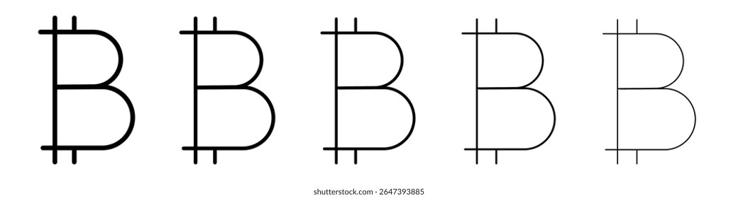 Bitcoin icon flat illustration set logo