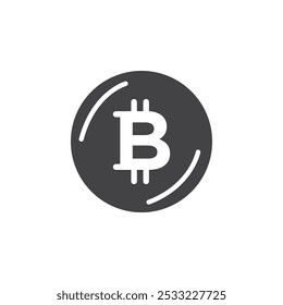 Bitcoin Icon Flacher einfacher Umrisssatz