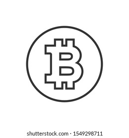 Bitcoin icon in flat style. Blockchain vector illustration on white isolated background. Cryptocurrency business concept.