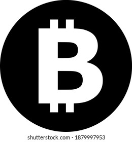 Bitcoin-Symbol mit flachem Stil. Einzeln Vektorbitzsymbol auf weißem Hintergrund.