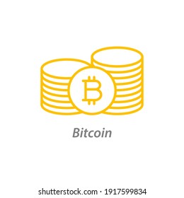 Icono de bitcoin estilo plano aislado en fondo blanco. Ilustración del vector