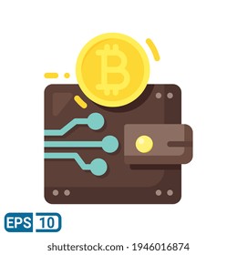 Icono de bitcoin en estilo plano aislado en fondo blanco. EPS 10