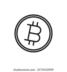 Bitcoin Icon Flat vector set outline
