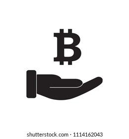 Bitcoin icon flat vector template design trendy