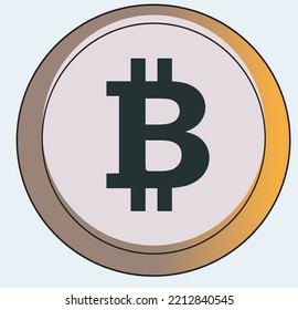 bitcoin icon for future business vector illustration