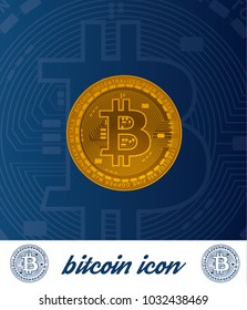 Bitcoin Icon, Gold