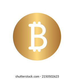 Icono de bitcoin con gradiente de oro