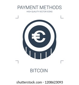 bitcoin icon. high quality filled bitcoin icon on white background. from payment methods collection flat trendy vector bitcoin symbol. use for web and mobile
