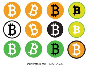 Bitcoin-Symbol-Vektorgrafik auf weißem Hintergrund